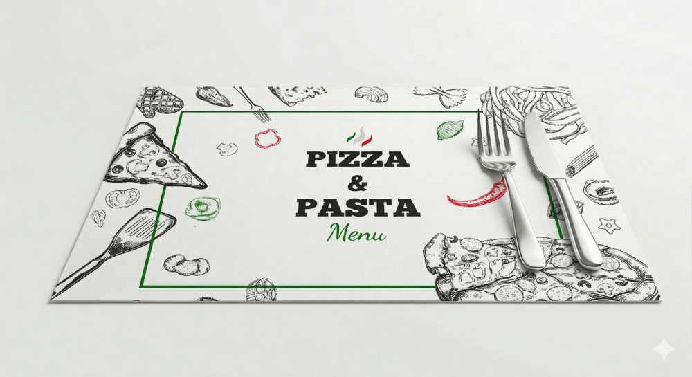 Mockup Tischset Einweg – Jetzt konfigurieren